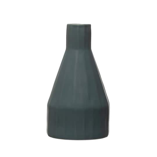 9&#x22; Slate Blue Ceramic Vase